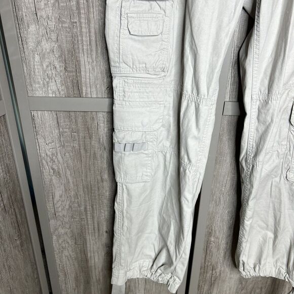 Bandit Pure Vintage Cargo Pants Trousers Button Fly Military Ivory Size L - Picture 4 of 8
